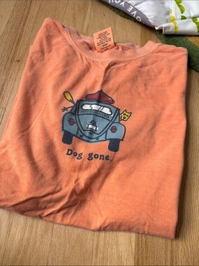 Life is Good “Dog Gone” orange cotton tshirt size unisex medium